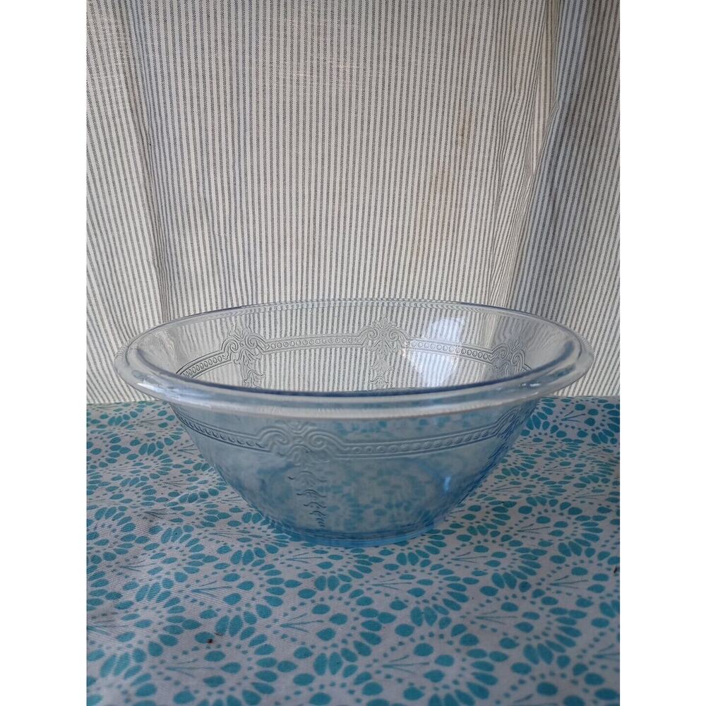 Fire King Sapphire Light Blue Medium Mixing Bowl-8-3/4" x 3-1/2"--good condition
